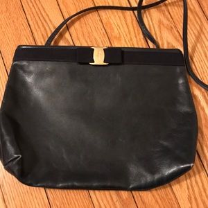 Ferragamo Vintage Navy handbag/clutch